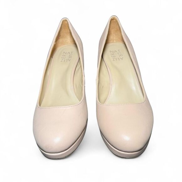 Naturalizer Women’s Size 9 Nude Platform Pumps Vegan Leather Block Heel Dress - Picture 6 of 7
